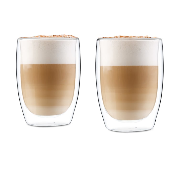 Jesolo verres thermos à double paroi en verre borosilicaté fait main 350 ml ensemble de 2