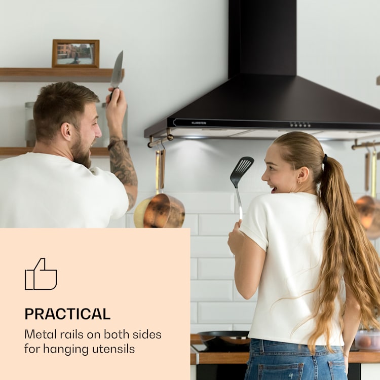 Victoria 90 cooker hood 90 cm retro design 644.5 m³/h 2 LED lamps Black
