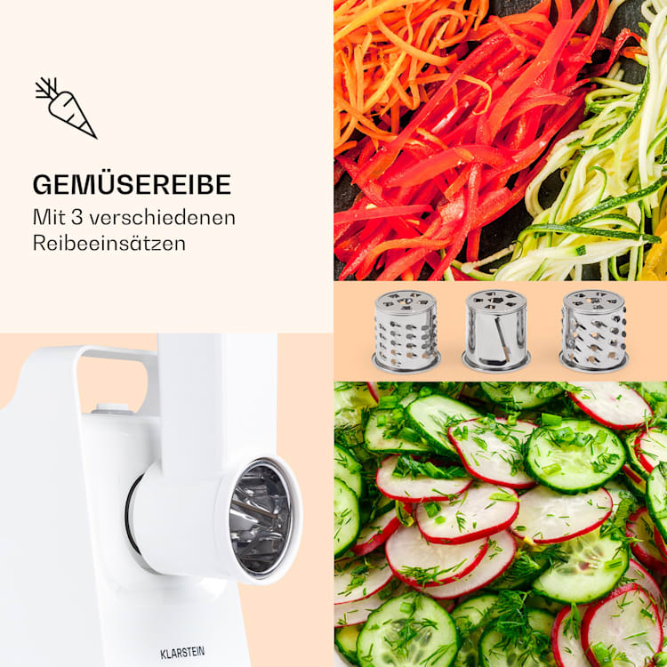 Mighty Mince elektrischer Fleischwolf 500 - 1361 Watt 3 Stahl-Lochscheiben Weiß