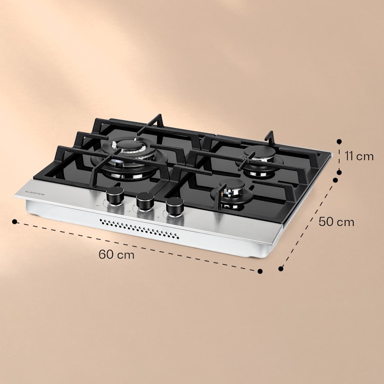 Alchemist 3 gas hob 3-burner aluminium burner glass ceramic 3