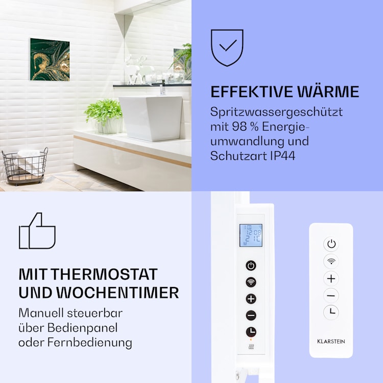 Wonderwall Air Art Smart Infrarotheizung Wirbel 60x60cm 350W weißer Rahmen 60 x 60 cm | Wirbel, weißer Rahmen