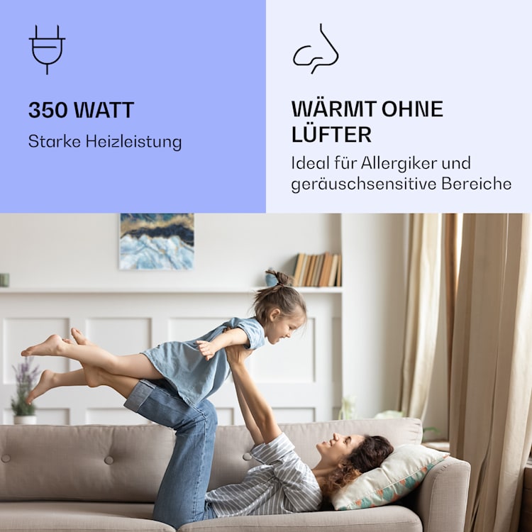 Wonderwall Air Art Smart Infrarotheizung Blauer Marmor 60x60cm 350W weißer Rahmen 60 x 60 cm | Blauer Marmor, weißer Rahmen