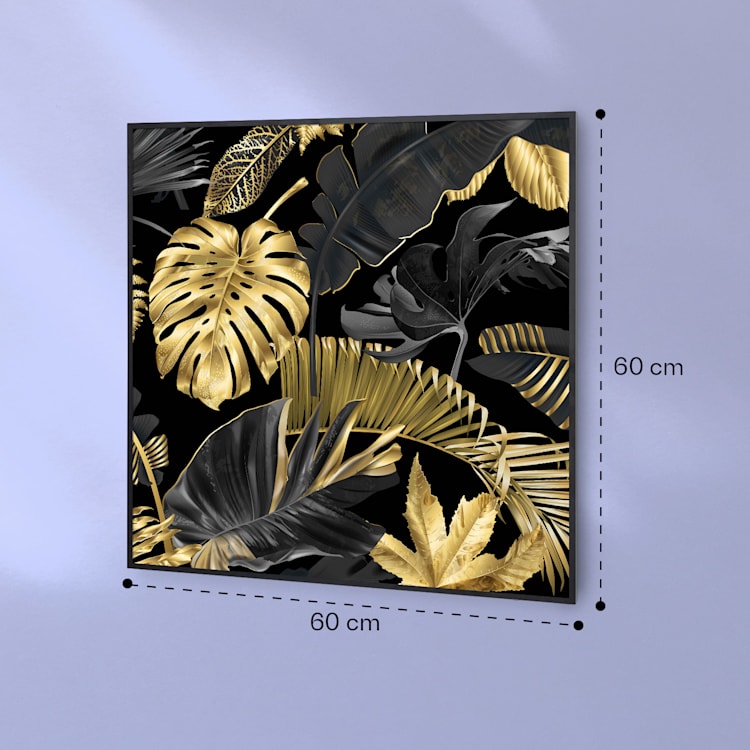 Wonderwall Air Art Smart Infrarotheizung Schwarze Blume 60x60cm 350W schwarzer Rahmen 60 x 60 cm | Schwarze Blume, schwarzer Rahmen