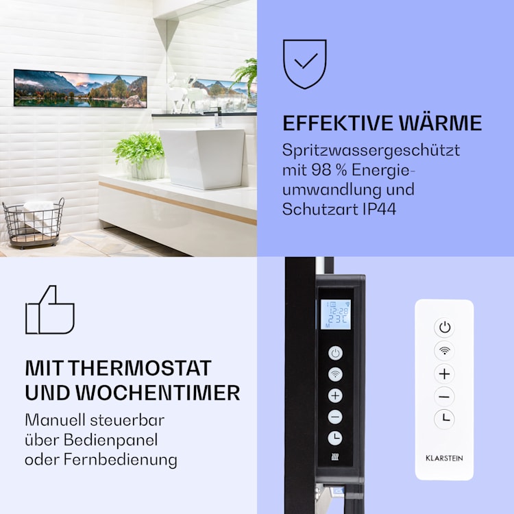 Wonderwall Air Art Smart Infrarotheizung See 120x30cm 350W 120 x 30 cm | See, schwarzer Rahmen
