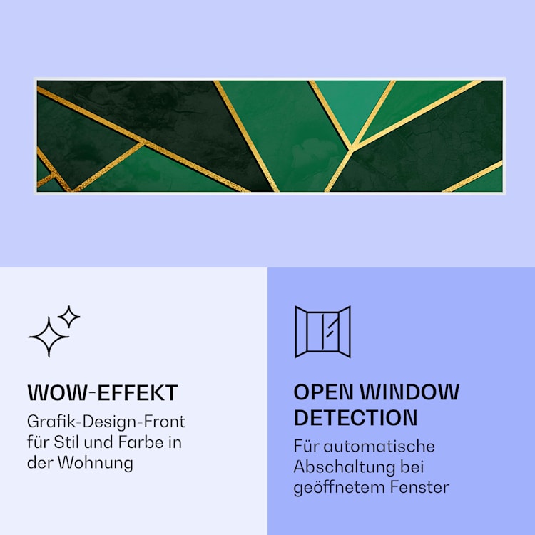 Wonderwall Air Art Smart Infrarotheizung Grüne Linie 120x30cm 350W 120 x 30 cm