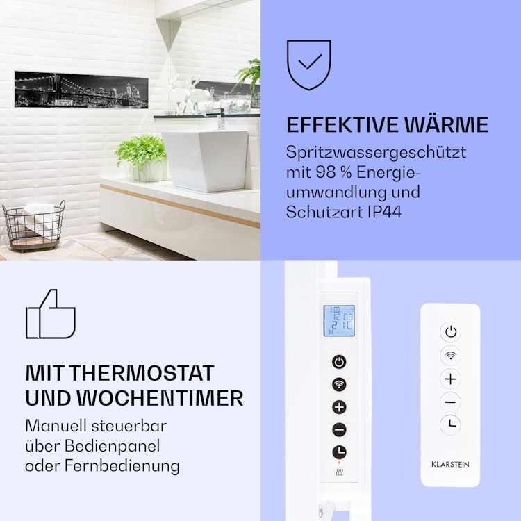 Wonderwall Air Art Smart Infrarotheizung Brücke 120x30cm 350W 120 x 30 cm | Brücke, weißer Rahmen