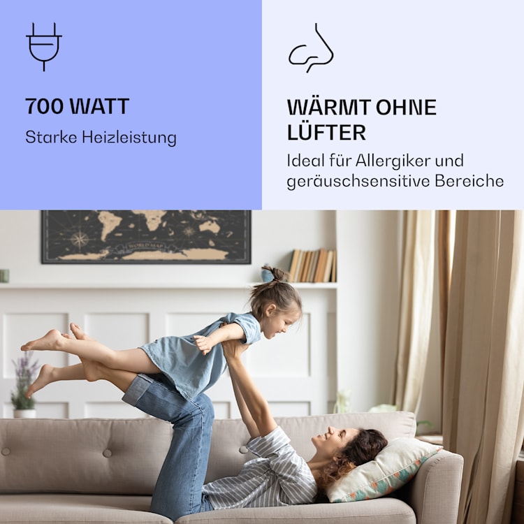 Wonderwall Air Art Smart Infrarotheizung Nachtkarte 120x60cm 700W 120 x 60 cm | Nachtkarte, schwarzer Rahmen