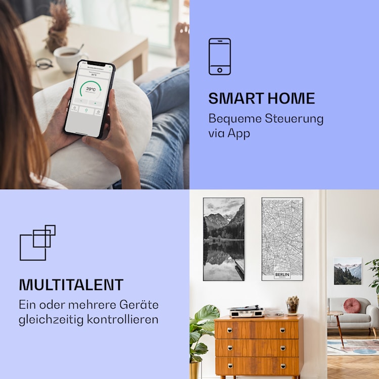 Wonderwall Air Art Smart Infrarotheizung Stadtplan Berlin 60x120cm 700W 60 x 120 cm