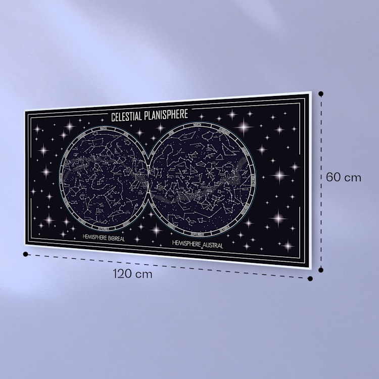Wonderwall Air Art Smart Infrarotheizung Himmelskarte 120x60cm 700W 120 x 60 cm | Himmelskarte, weißer Rahmen
