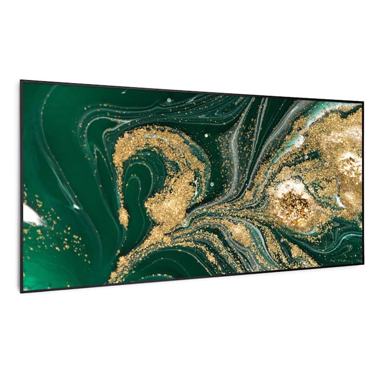 Wonderwall Air Art Smart Infrarotheizung Wirbel 120x60cm 700W 120 x 60 cm | Wirbel, schwarzer Rahmen