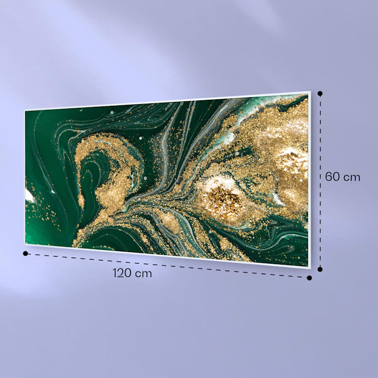 Wonderwall Air Art Smart Infrarotheizung Wirbel 120x60cm 700W 120 x 60 cm | Wirbel, weißer Rahmen