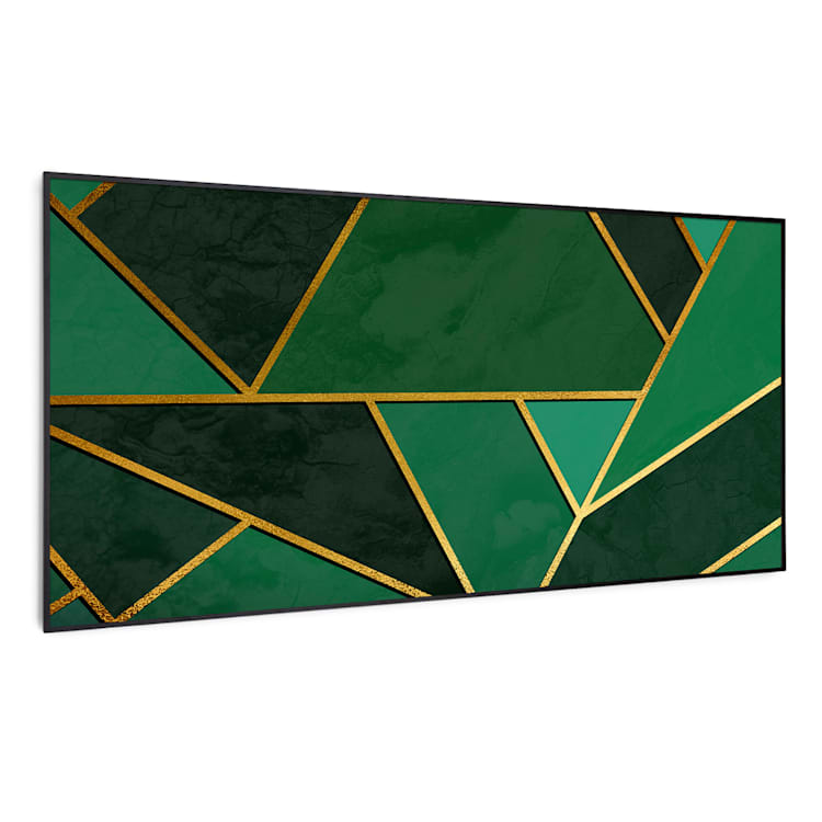 Wonderwall Air Art Smart, infravörös fűtőtest, zöld vonal, 120 x 60 cm, 700 W 120 x 60 cm | Zöld vonal, fekete keret