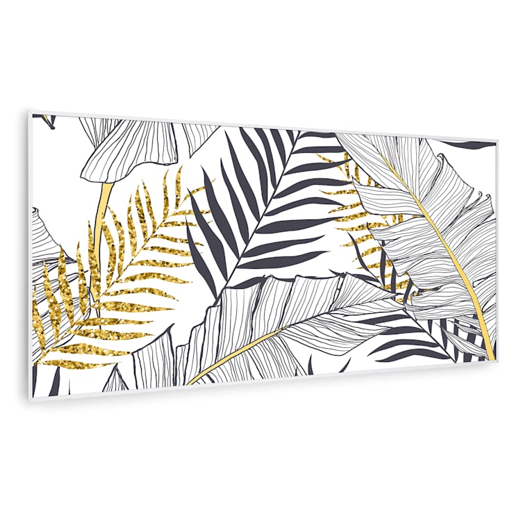Wonderwall Air Art Smart Infrarotheizung Blatt 120x60cm 700W 120 x 60 cm | Blatt, weißer Rahmen