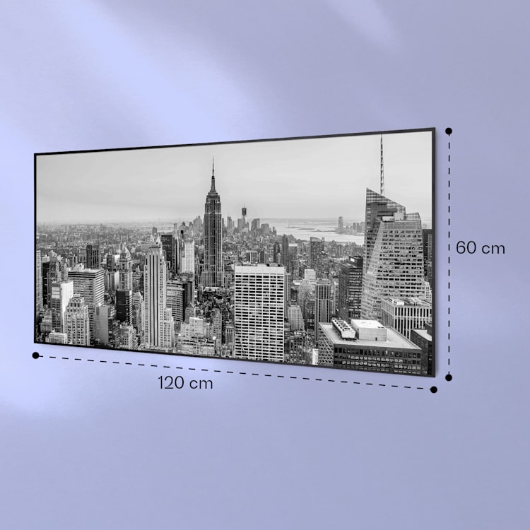 Wonderwall Air Art Smart Infrarotheizung New York City 120x60cm 700W 120 x 60 cm | New York City, schwarzer Rahmen