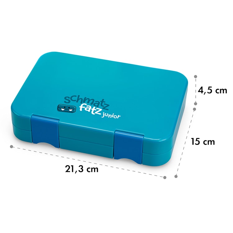 schmatzfatz junior, lunch box, 6 compartments, 21.3 x 15 x 4.5 cm (WxHxD) Petrol Blue