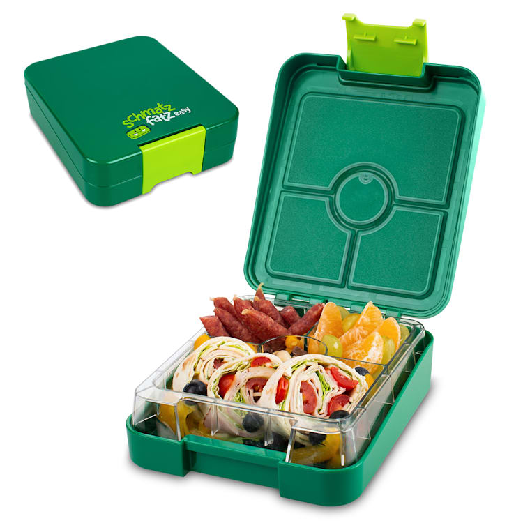 schmatzfatz easy Snackbox 4 Fächer 18 x 15 x 5 cm (BxHxT) Grün
