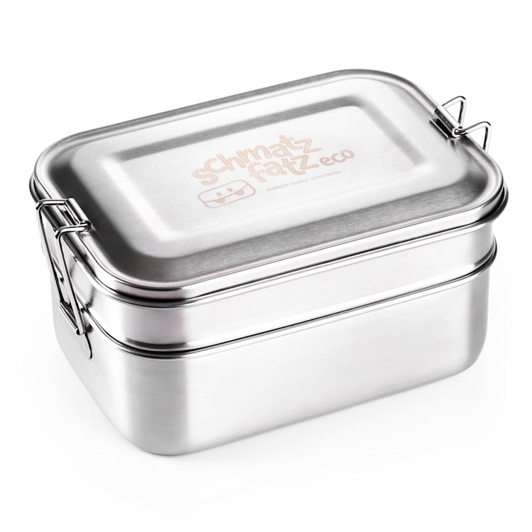 schmatzfatz eco, lunchbox, 2in1, 1200 ml, 18 x 12,5 x 9 cm, stainless steel