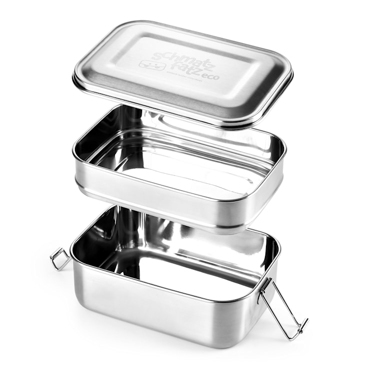 schmatzfatz eco, lunchbox, 2in1, 1200 ml, 18 x 12,5 x 9 cm, stainless steel
