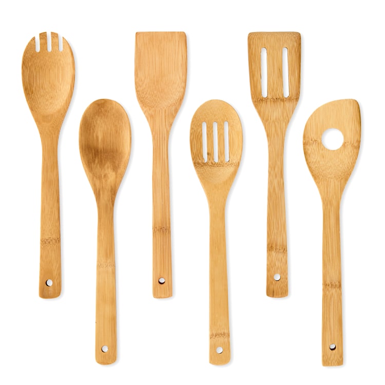Accessoires de cuisine Cuillère de cuisine et spatule jeu de 6 en bambou durable