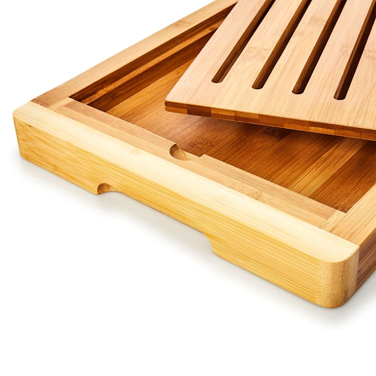 Planche à découper le pain avec ramasse-miettes bambou 38 x 3 x 25,5 cm (LxHxP) recyclable