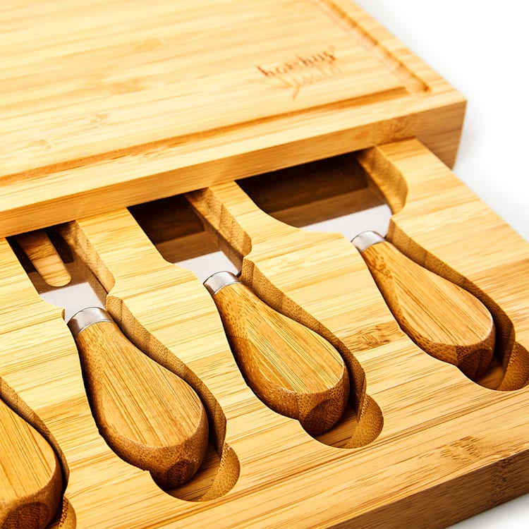 Käsebrett mit Messerschublade 25,2 x 3 x 19,5 cm (BxHxT) 4 Spezialmesser pflegeleicht