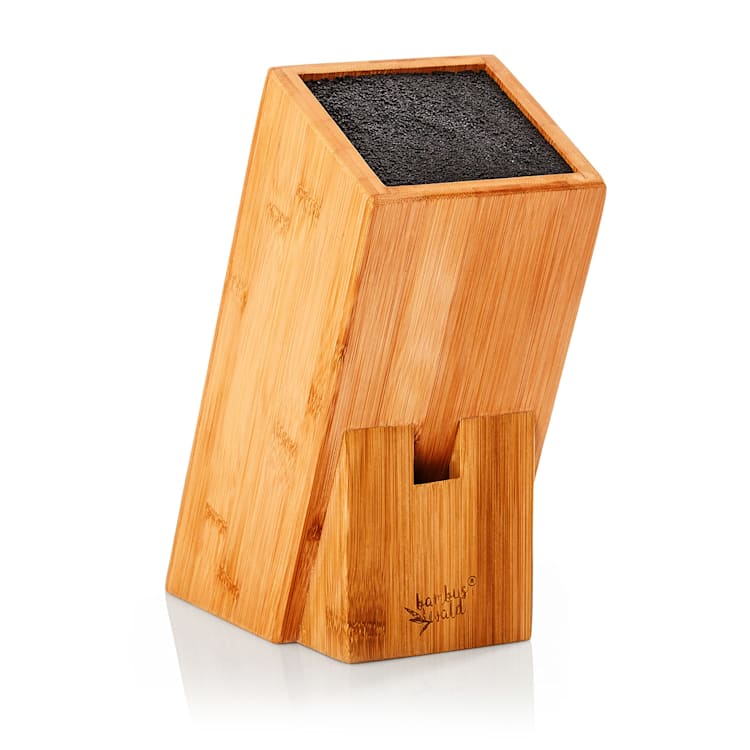 Bloc à couteaux, insert à poils PET incliné pour 5-10 couteaux, bambou
