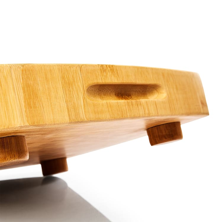 Bamboo chopping board 30 x 6.8 x 30 cm (WxHxD) stand feet handle easy care