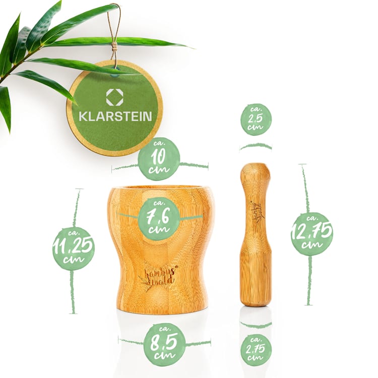 Ensemble mortier avec pilon broyage sans effort bambou ergonomique