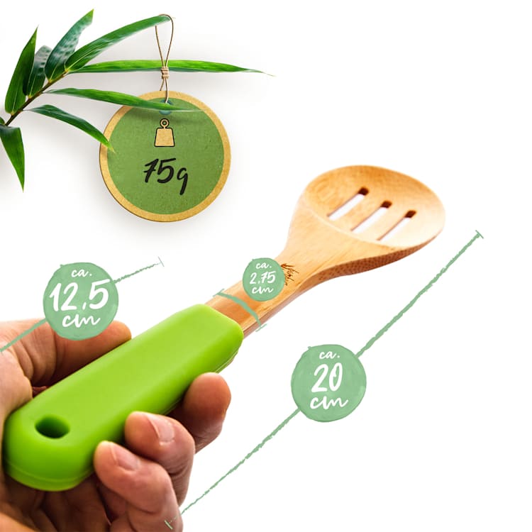 Accessoires de cuisine set de 5 spatules | manches en silicone | durable | bambou