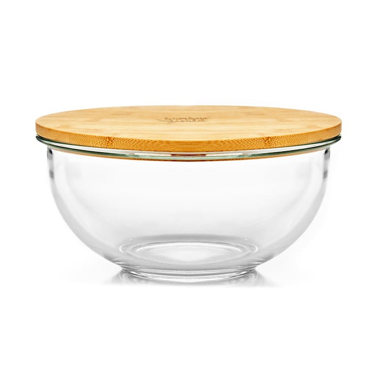 Glass bowl 865 bamboo lid lockable BPA free size S 865 ml