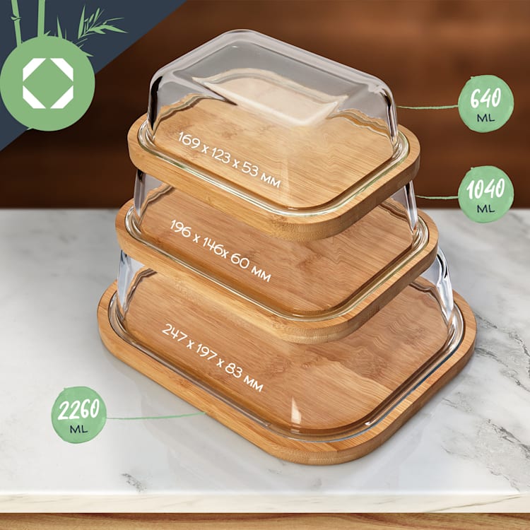 Plat de service en verre, hermétique, goût préservé, compatible lave-vaisselle et congélateur