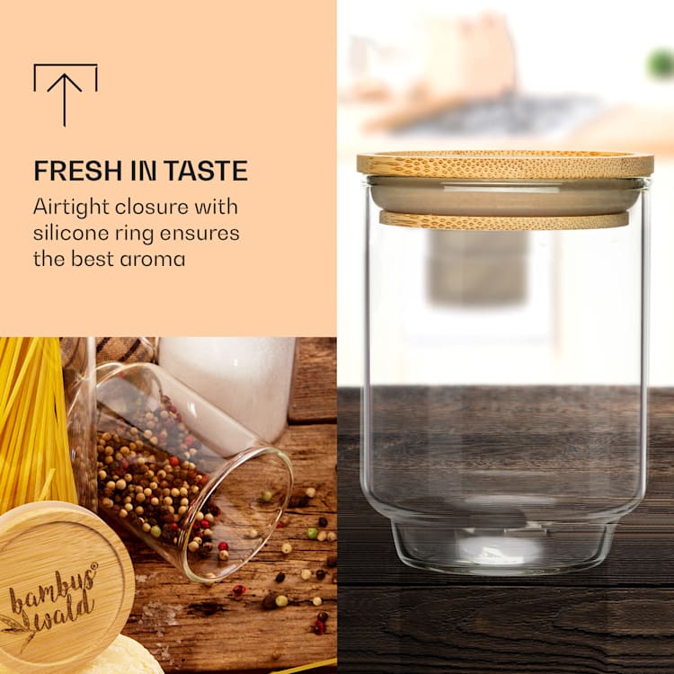Bocaux à épices avec couvercles en bambou 10 pièces de 150 ml chacun hermétiques