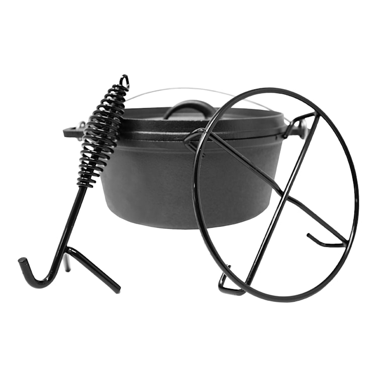 Galloway Dutch Oven 4.5 BBQ-Topf Gusseisen voreingebrannt Größe S / 4.5 qt ca. 5 Ltr / 4,5 qt | ohne Füße