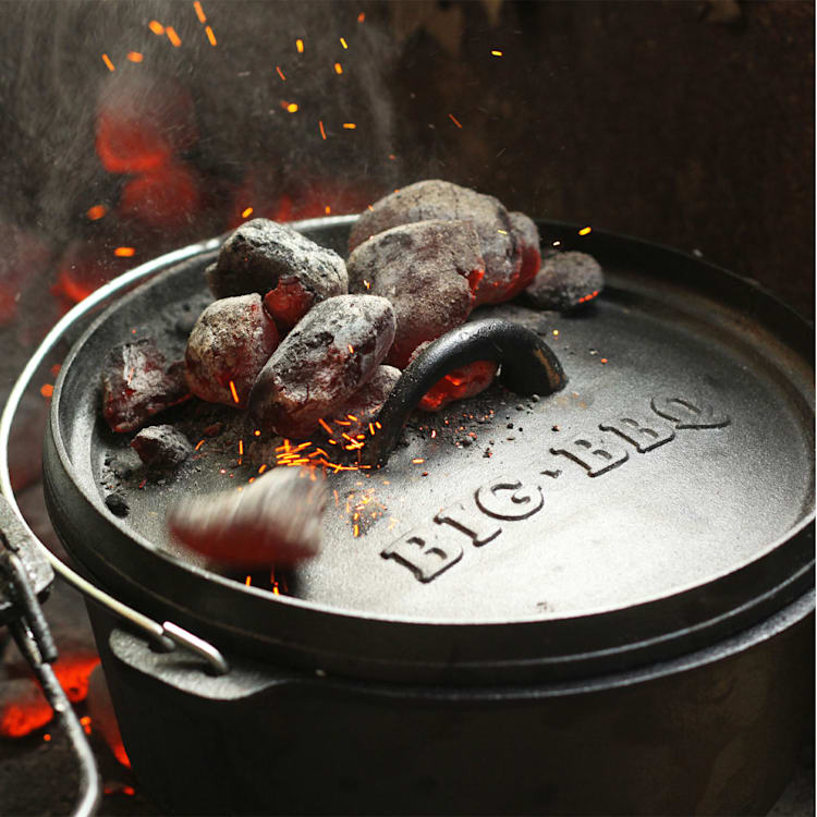 Galloway Dutch Oven 12.0 BBQ Pot Cast Iron Pre-Baked Size XL / 12 qt ca. 13,5 Ltr / 12 qt | sans pieds