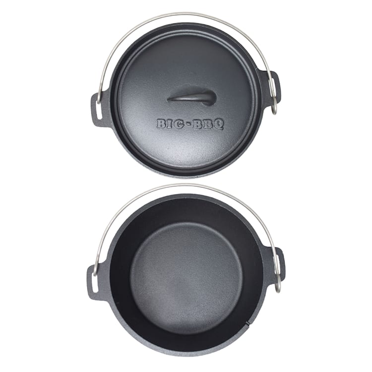 Galloway Dutch Oven 12.0 BBQ Pot Cast Iron Pre-Baked Size XL / 12 qt ca. 13,5 Ltr / 12 qt | sans pieds