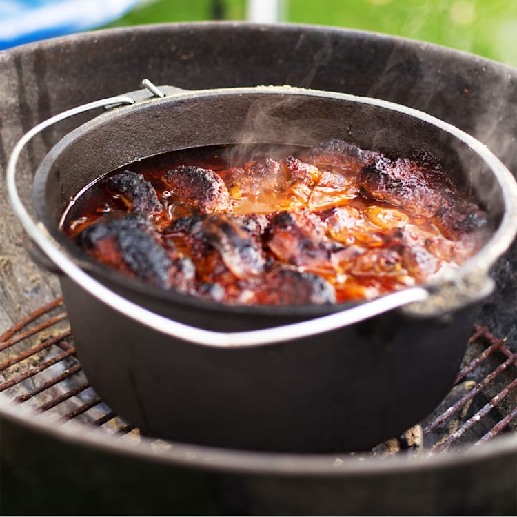 Galloway Dutch Oven 12.0 BBQ Pot Cast Iron Pre-Baked Size XL / 12 qt ca. 13,5 Ltr / 12 qt | sans pieds