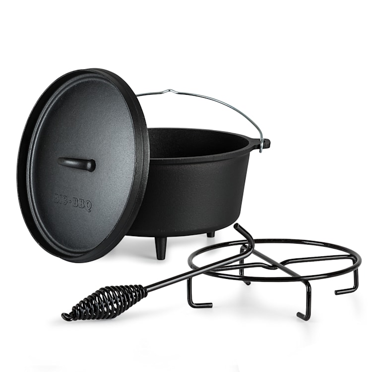 Galloway Dutch Oven 9.0 BBQ-Topf Gusseisen Standfüße Größe L / 9 qt ca. 10 Ltr / 9 qt | mit Füße