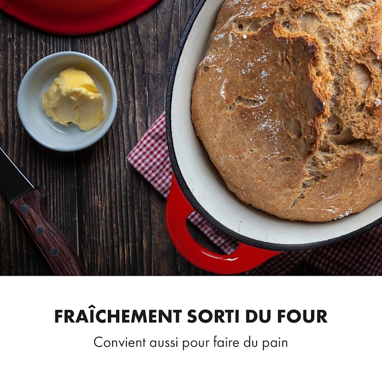 Podolica sauteuse 4 litres Casserole en fonte émaillée ovale deux poignées Ø 28 cm | Rouge