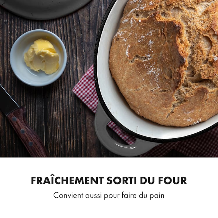 Podolica sauteuse 4 litres Casserole en fonte émaillée ovale deux poignées Ø 28 cm | Gris