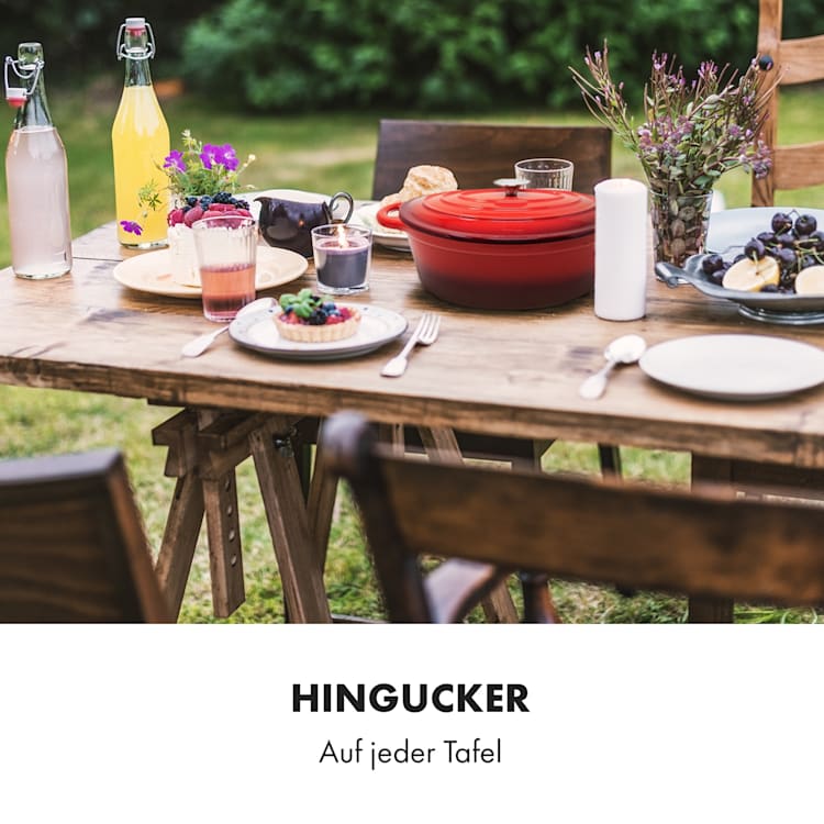 Podolica Bräter 5,5 Liter Kasserolle Gusseisen emailliert oval zwei Griffe Ø 33 cm | Rot