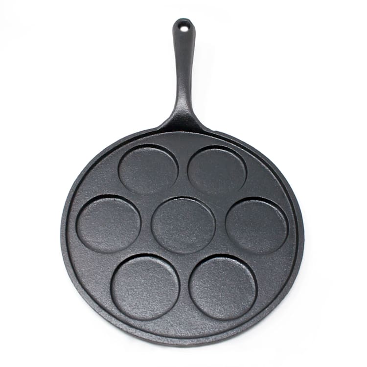 Malvi Pancakepfanne für 7 Pancakes Gusseisen rund voreingebrannt Ø 23,5 cm