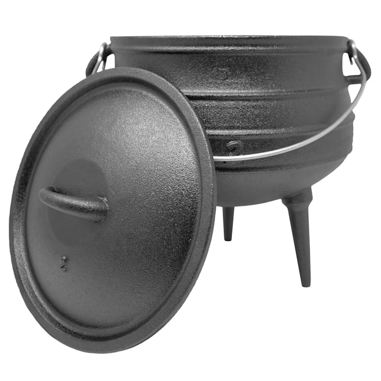 Pieds de marmite à braiser pour bœuf Taille M Fonte ronde Couvercle 6 litres 6 Ltr. | Standard