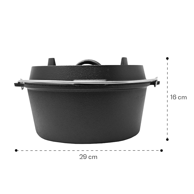 Guernsey Premium Dutch Oven 4.5 BBQ Pot Cast Iron Pre-Baked Size S / 4.5 qt ca. 5 Ltr / 4,5 qt | sans pieds