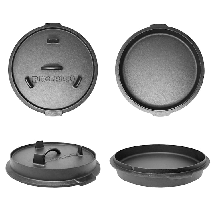 Guernsey Premium Dutch Oven 6.0 BBQ-Topf Gusseisen voreingebrannt Größe M / 6 qt ca. 7 Ltr / 6 qt | ohne Füße