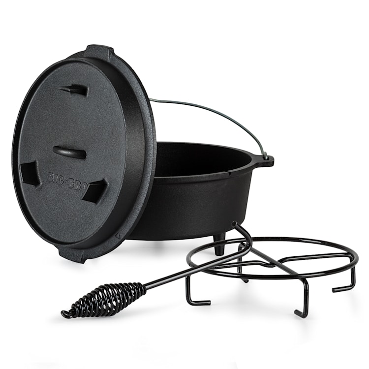 Guernsey Premium Dutch Oven 9.0 BBQ-Topf Gusseisen Standfüße Größe L / 9 qt ca. 10 Ltr / 9 qt | mit Füße