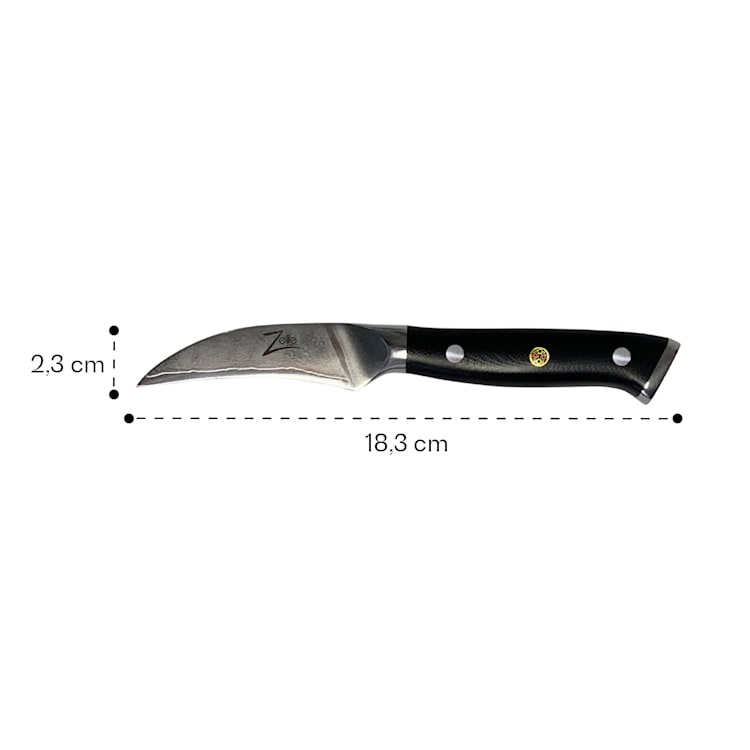 Alpha-Royal Japanese Serie 3" Schälmesser 61 Rockwell Damaszener Abziehmesser