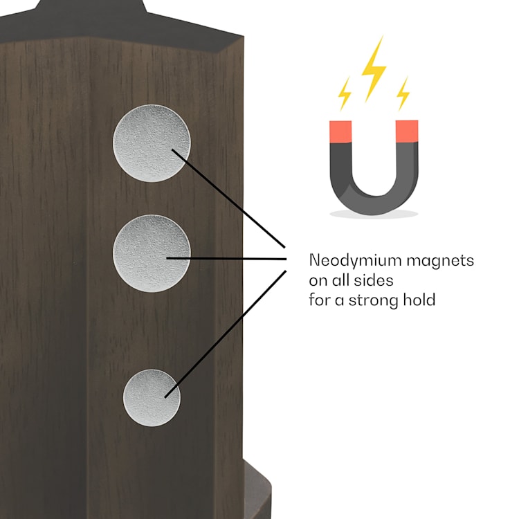 Jeu de blocs de couteaux magnétiques japonais Alpha-Royal pour 6 couteaux Knife block