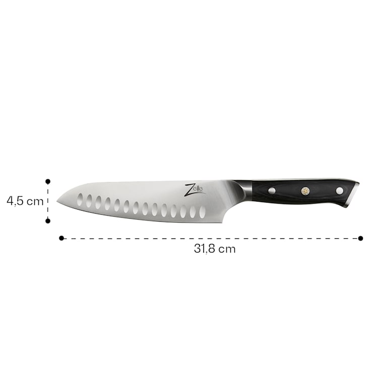 Alpha-Royal German 7" Santokumesser 56 HCR Edelstahl Santokumesser