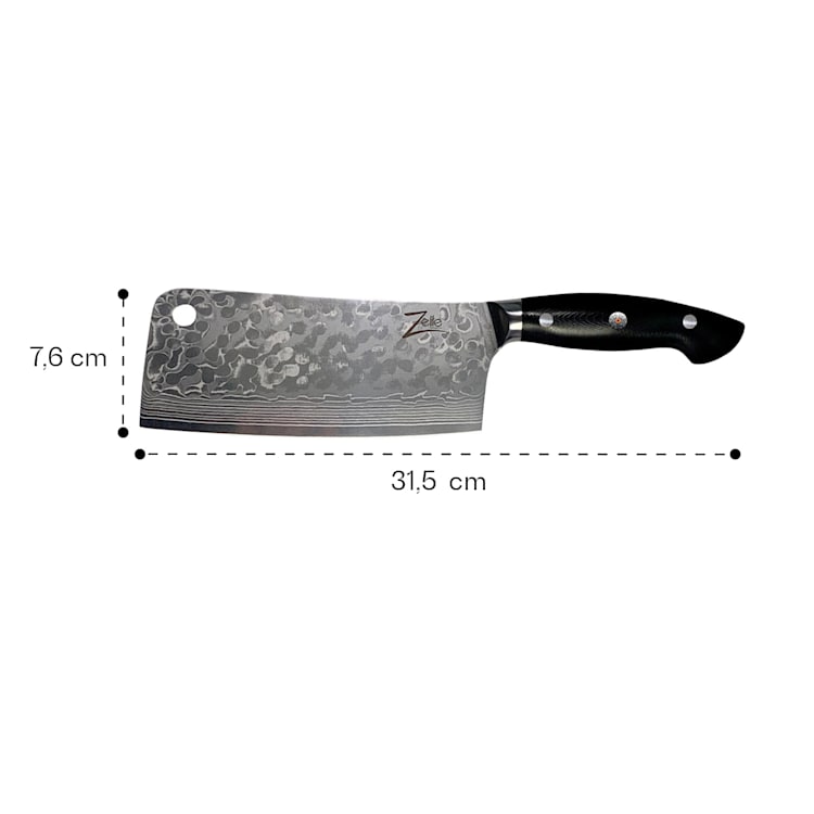 Couperet de 7" série Executive-Plus 61 HRC acier de Damas Cleavers