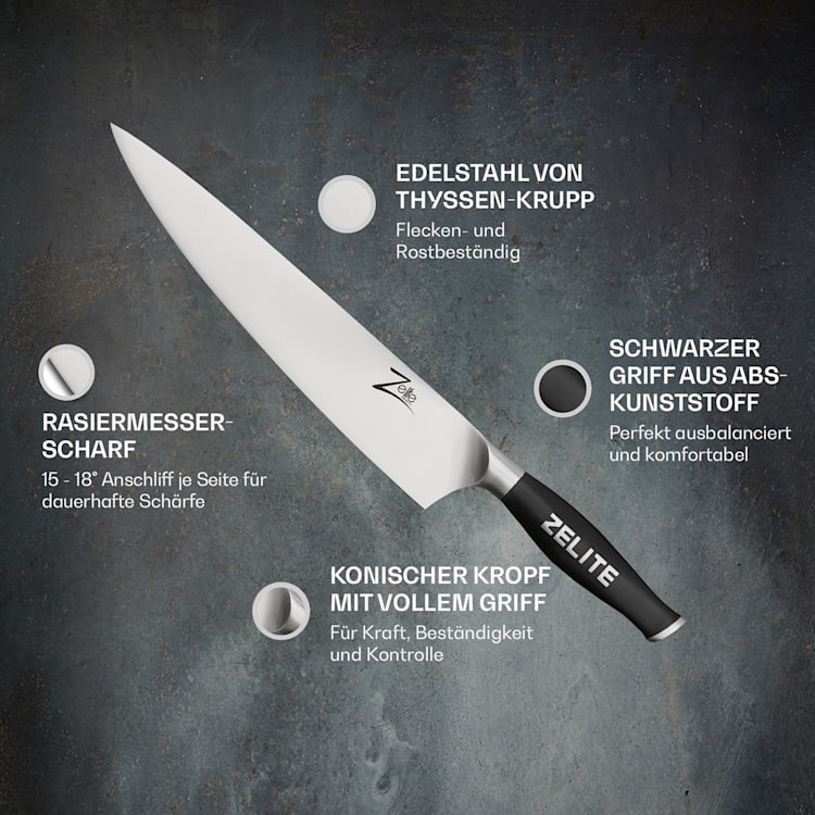 Comfort Pro Serie 10" Chefmesser 56 HRC Edelstahl 10" Kochmesser